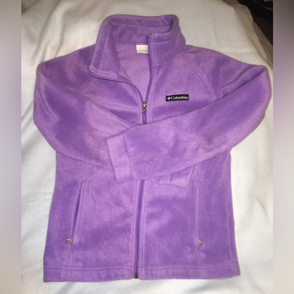 Columbia purple fleece zipper jacket Girls M 10-12
